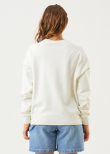 Afends Womens Dua - Recycled Slouchy Crew Neck Jumper - Off White - Afends womens dua   recycled slouchy crew neck jumper   off white   streetwear   sustainable fashion