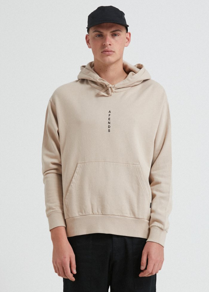 Afends Mens Machine - Recycled Hoodie - Bone - Streetwear - Sustainable Fashion