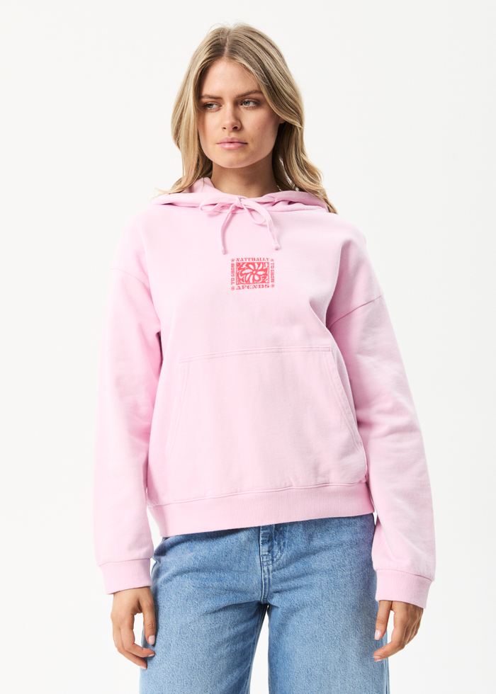 Afends Womens To Grow - Recycled Graphic Hoodie - Powder Pink - Streetwear - Sustainable Fashion