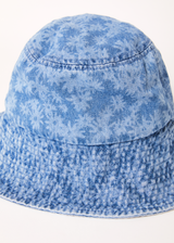 Afends Unisex Fink - Hemp Denim Wide Brim Bucket Hat - Worn Blue Daisy - Afends unisex fink   hemp denim wide brim bucket hat   worn blue daisy   streetwear   sustainable fashion