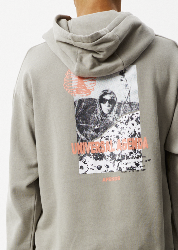 Afends Mens Agenda - Graphic Hoodie - Olive - Streetwear - Sustainable Fashion