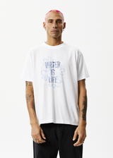 Afends Mens Waterfall - Boxy Graphic T-Shirt - White - Afends mens waterfall   boxy graphic t shirt   white   streetwear   sustainable fashion