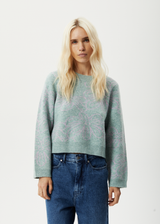 Afends Womens Elliot - Knitted Crew Neck Jumper - Pistachio - Afends womens elliot   knitted crew neck jumper   pistachio   streetwear   sustainable fashion