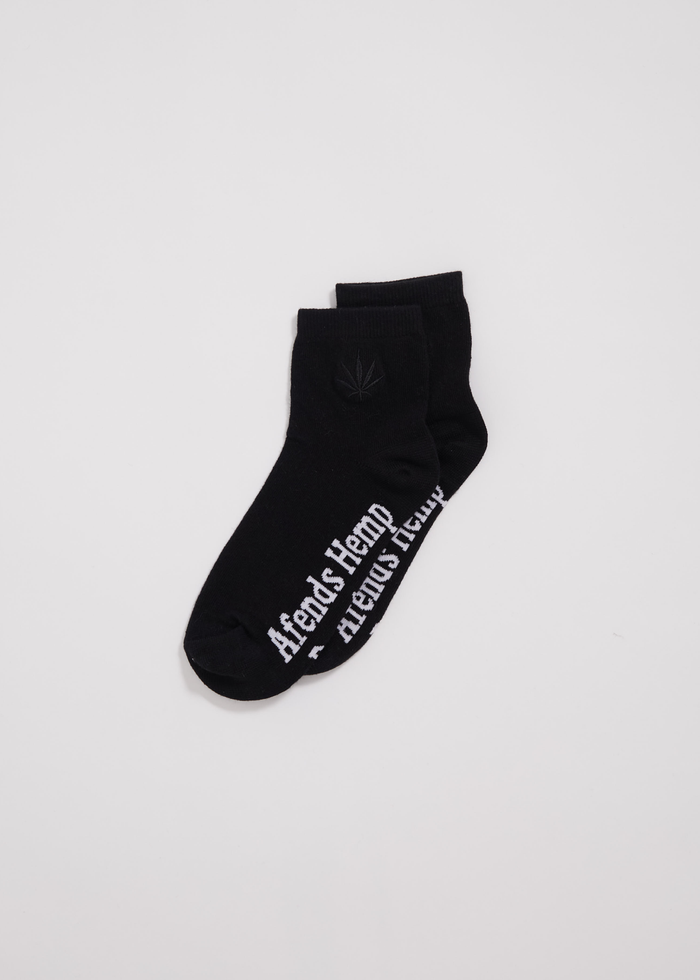 AFENDS Unisex Revolution - Hemp Crew Socks - Black - Streetwear - Sustainable Fashion