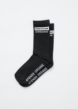 Afends Unisex Maximum - Organic Crew Socks - Charcoal - Afends unisex maximum   organic crew socks   charcoal   streetwear   sustainable fashion
