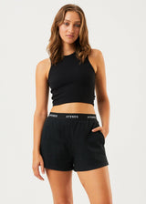 AFENDS Womens Homebase - Sweat Shorts - Black - Afends womens homebase   sweat shorts   black   streetwear   sustainable fashion
