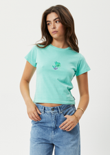 Afends Womens Create Not Destroy - Recycled Baby T-Shirt - Mint - Afends womens create not destroy   recycled baby t shirt   mint   streetwear   sustainable fashion