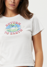 Afends Womens Return To Earth - Recycled Baby T-Shirt - White - Afends womens return to earth   recycled baby t shirt   white   streetwear   sustainable fashion