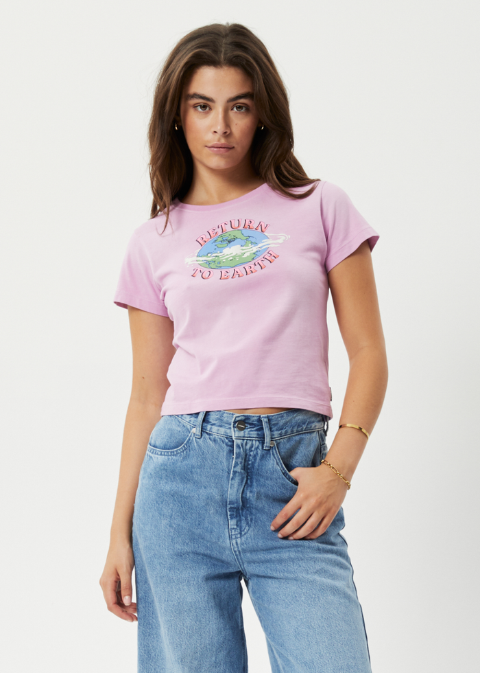 Afends Womens Return To Earth - Recycled Baby T-Shirt - Worn Candy - Streetwear - Sustainable Fashion