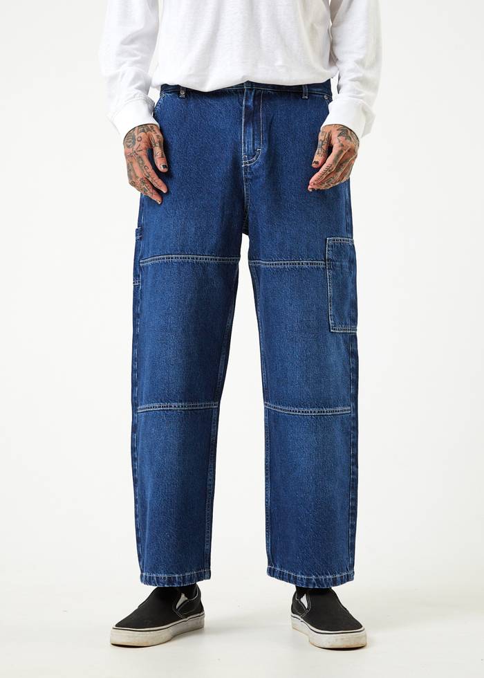 Afends Mens Richmond - Hemp Denim Baggy Workwear Jeans - Original Rinse - Streetwear - Sustainable Fashion