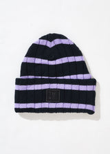 Afends Unisex Donnie - Hemp Knit Striped Beanie - Black - Afends unisex donnie   hemp knit striped beanie   black   streetwear   sustainable fashion