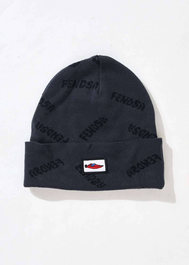 Afends Unisex Fendsa - Recycled Knit Beanie - Charcoal