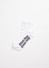 Afends Unisex Happy Hemp - Ankle Socks One Pack - White / White - Afends unisex happy hemp   ankle socks one pack   white / white   streetwear   sustainable fashion