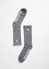 Afends Unisex White Noise - Hemp Crew Socks - Black Speckle - Afends unisex white noise   hemp crew socks   black speckle   streetwear   sustainable fashion