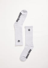 Afends Unisex White Noise - Hemp Crew Socks - Shadow - Afends unisex white noise   hemp crew socks   shadow   streetwear   sustainable fashion