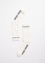Afends Unisex Boundary - Organic Crew Socks  - Off White - Afends unisex boundary   organic crew socks    off white   streetwear   sustainable fashion