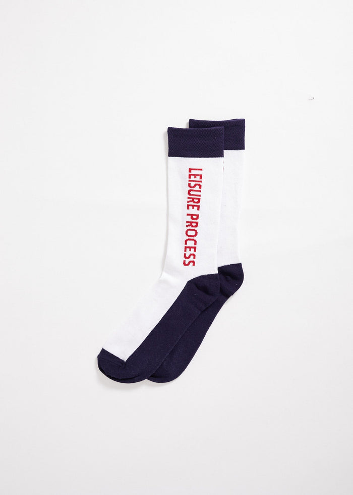 Afends Unisex Leisure Process - Hemp Crew Socks - White - Streetwear - Sustainable Fashion