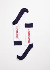 Afends Unisex Leisure Process - Hemp Crew Socks - White - Afends unisex leisure process   hemp crew socks   white   streetwear   sustainable fashion