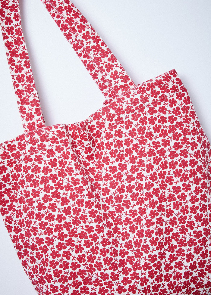 Afends Unisex Madeline - Hemp Canvas Floral Tote Bag  - Red - Streetwear - Sustainable Fashion