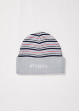 Afends Unisex Supply - Recycled Stripe Beanie - Shadow - Afends unisex supply   recycled stripe beanie   shadow   streetwear   sustainable fashion