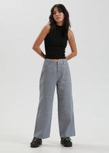 Afends Womens Kendall - Hemp Canvas Panelled Low Rise Pants - Shadow - Afends womens kendall   hemp canvas panelled low rise pants   shadow   streetwear   sustainable fashion