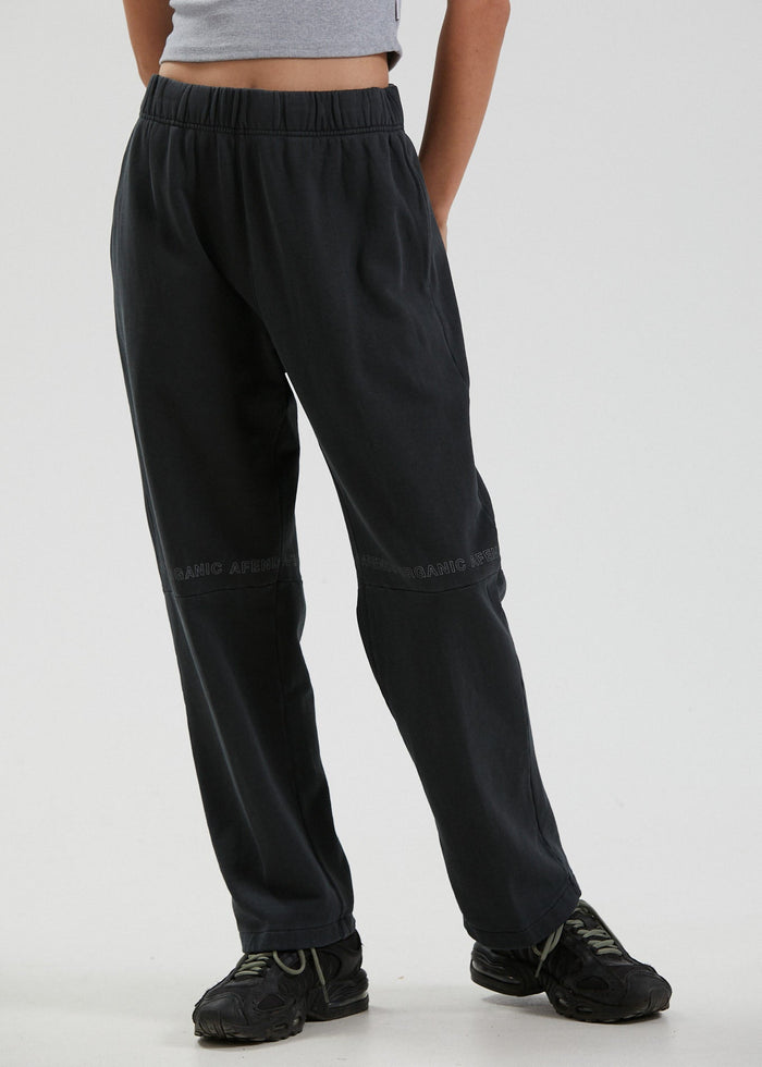 Afends Unisex Boundary - Unisex Organic Sweat Pants - Faded Black - Streetwear - Sustainable Fashion