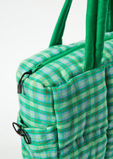 Afends Unisex Tully - Hemp Check Puffer Bag - Forest Check - Afends unisex tully   hemp check puffer bag   forest check   streetwear   sustainable fashion