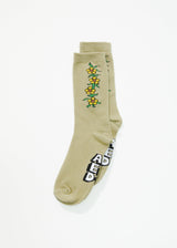 Afends Unisex Flowerbed - Crew Socks - Cement - Afends unisex flowerbed   crew socks   cement   streetwear   sustainable fashion
