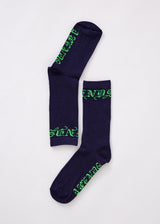 Afends Unisex Reborn - Hemp Crew Socks - Midnight - Afends unisex reborn   hemp crew socks   midnight   streetwear   sustainable fashion