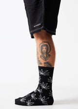 Afends Unisex Walker - Hemp Crew Socks - Black - Afends unisex walker   hemp crew socks   black   streetwear   sustainable fashion