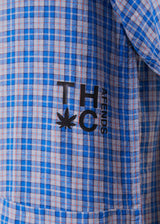 Afends Unisex Porcelain - Unisex Hemp Check Short Sleeve Shirt - Electric Blue - Afends unisex porcelain   unisex hemp check short sleeve shirt   electric blue   streetwear   sustainable fashion