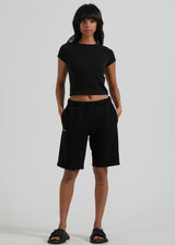 Afends Unisex Razor - Unisex Organic Sweat Shorts - Black - Afends unisex razor   unisex organic sweat shorts   black   streetwear   sustainable fashion