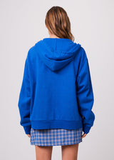 Afends Unisex Rolled Up - Unisex Hemp Zip Up Hoodie - Electric Blue - Afends unisex rolled up   unisex hemp zip up hoodie   electric blue   streetwear   sustainable fashion