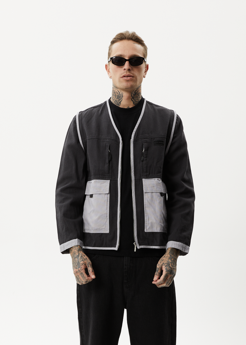 AFENDS Unisex Foreword - Unisex Convertible Jacket - Charcoal