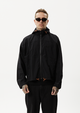 Afends Unisex Beam Up - Unisex Recycled Spray Jacket - Black - Afends unisex beam up   unisex recycled spray jacket   black   streetwear   sustainable fashion