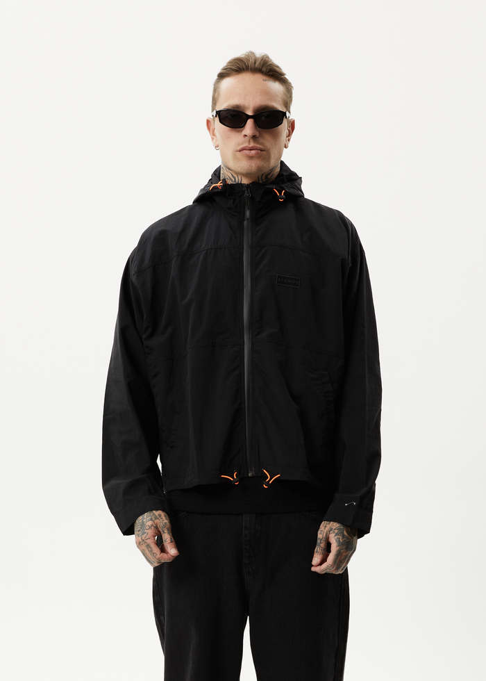 Afends Unisex Beam Up - Unisex Recycled Spray Jacket - Black - Streetwear - Sustainable Fashion