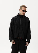 Afends Unisex Beam Up - Unisex Recycled Spray Jacket - Black - Afends unisex beam up   unisex recycled spray jacket   black   streetwear   sustainable fashion