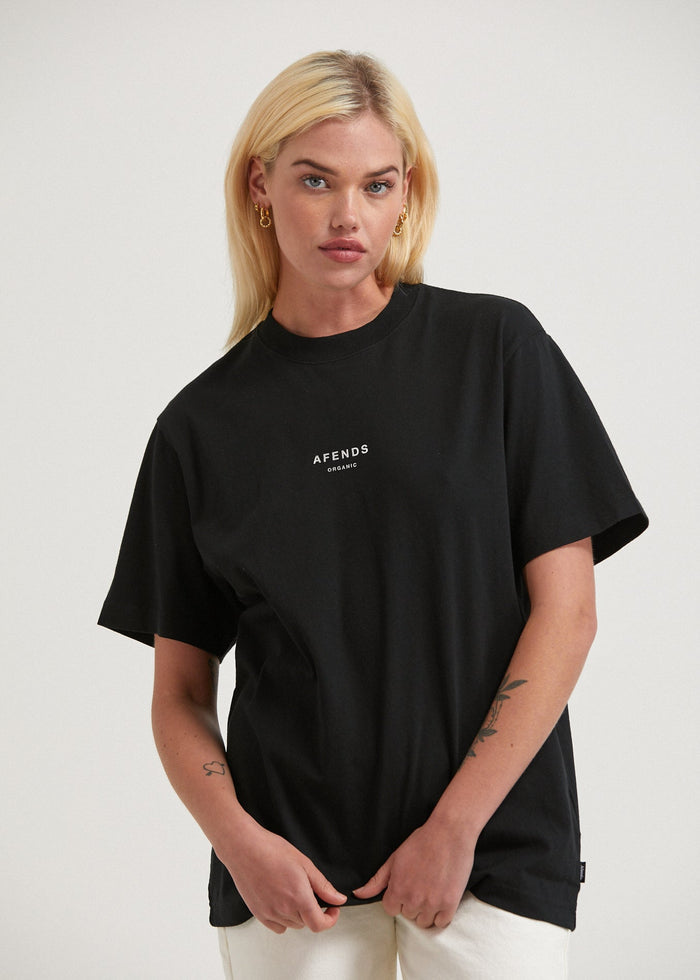 Afends Unisex Solitude - Unisex Organic Retro T-Shirt - Black - Streetwear - Sustainable Fashion