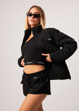 Afends Unisex Pala - Unisex Recycled Puffer Jacket - Black - Afends unisex pala   unisex recycled puffer jacket   black   streetwear   sustainable fashion