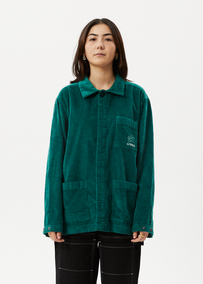 Afends Unisex Union - Corduroy Jacket - Emerald - Streetwear - Sustainable Fashion