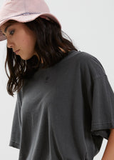 Afends Womens Saxe - Hemp Oversized T-Shirt - Stone Black - Afends womens saxe   hemp oversized t shirt   stone black   streetwear   sustainable fashion