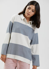 Afends Womens Dextar - Organic Polo Sweatshirt - Off White - Https://player.vimeo.com/external/588177116.hd.mp4?s=c6d9af6237d1e3d9216f6d556ac4f1fdc07cbc81&profile_id=175