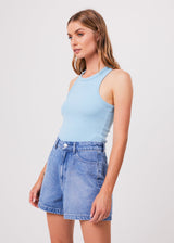 Afends Womens Lydia - Hemp Ribbed Singlet - Sky Blue - Afends womens lydia   hemp ribbed singlet   sky blue   streetwear   sustainable fashion