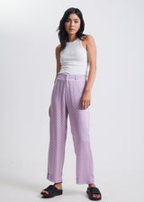 Afends Womens Carlo  - Recycled Check Low Rise Suit Pants  - Candy Check - Afends womens carlo    recycled check low rise suit pants    candy check   streetwear   sustainable fashion