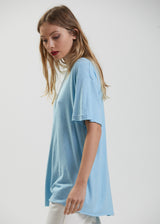 Afends Womens Enlighten - Hemp Oversized T-Shirt - Sky Blue - Afends womens enlighten   hemp oversized t shirt   sky blue   streetwear   sustainable fashion