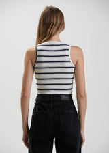 Afends Womens Moby - Hemp Striped High Neck Tank - Shadow - Afends womens moby   hemp striped high neck tank   shadow   streetwear   sustainable fashion