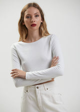 Afends Womens Unknown - Hemp Cropped Long Sleeve Top - Off White - Afends womens unknown   hemp cropped long sleeve top   off white   streetwear   sustainable fashion