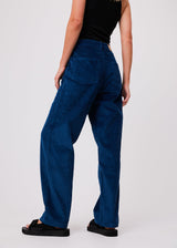 Afends Womens Anderson Shelby Long - Hemp Corduroy Wide Leg Pants - Cobalt - Afends womens anderson shelby long   hemp corduroy wide leg pants   cobalt   streetwear   sustainable fashion