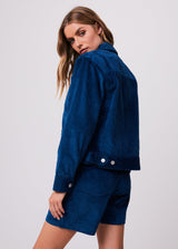 Afends Womens Anderson - Hemp Corduroy Jacket - Cobalt - Afends womens anderson   hemp corduroy jacket   cobalt   streetwear   sustainable fashion