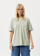 Afends Womens Slay - Hemp Oversized T-Shirt - Eucalyptus - Afends womens slay   hemp oversized t shirt   eucalyptus   streetwear   sustainable fashion